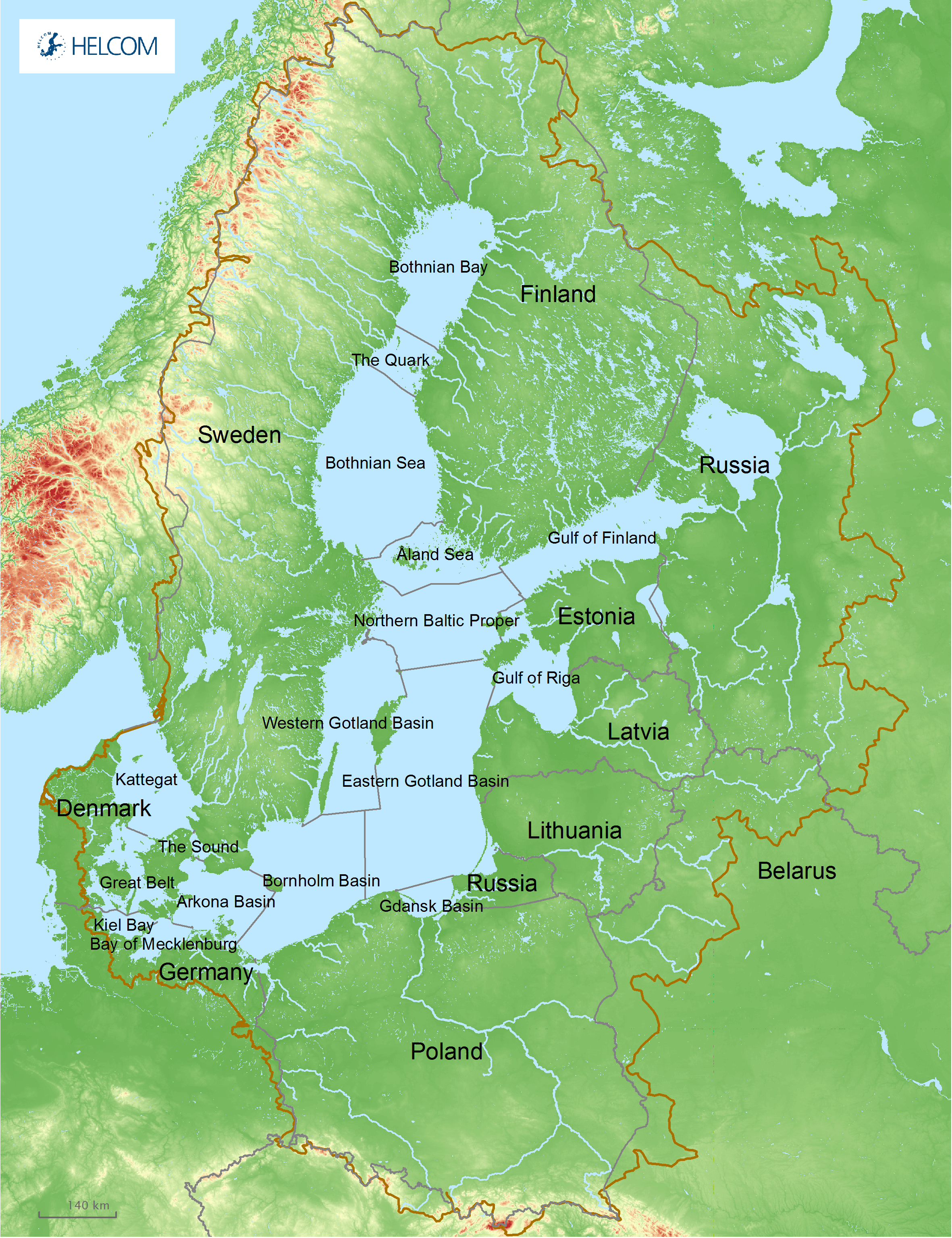 Figure 1.1. The Baltic Sea Is Surrounded By Nine Countries, Covers An Area Of Around 420,000 Km2, And Has A Drainage Area Around Four Times Its Surface Area. Due To Its Strong Salinity Gradient, And Hence Biological Features, The Area Is Sub-divided Into 17 Sub-basins Based On Topography And Hydrology. These Sub-basins Are Also Referred To In The Assessments Made In This Report.
